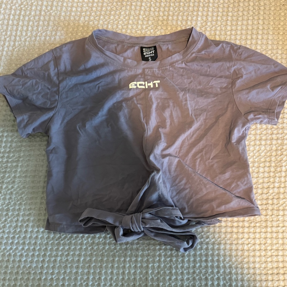 ECHT APPAREL crop wrap top in purple